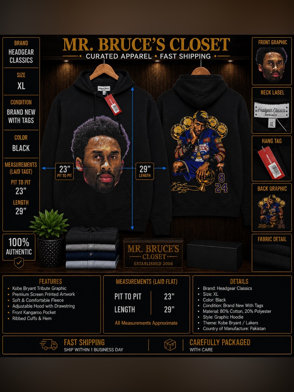 Kobe Bryant Graphic Tribute Hoodie